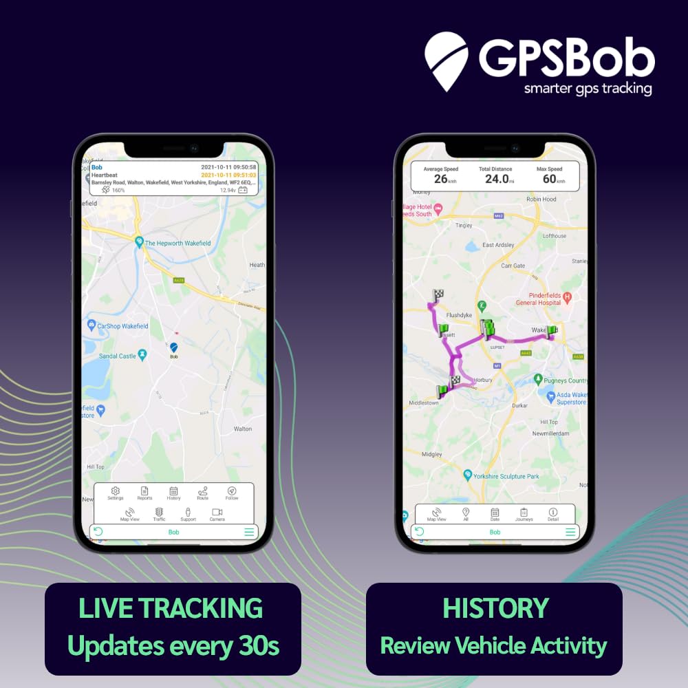 GPSBob 5 Year 4G 12/24v Wired GPS Tracker, All Inclusive, No Monthly Fees, No Subscriptions, One Off Fee, 5 Years Service Included, Car, Van, Truck, Caravan, RV, Plug and Play