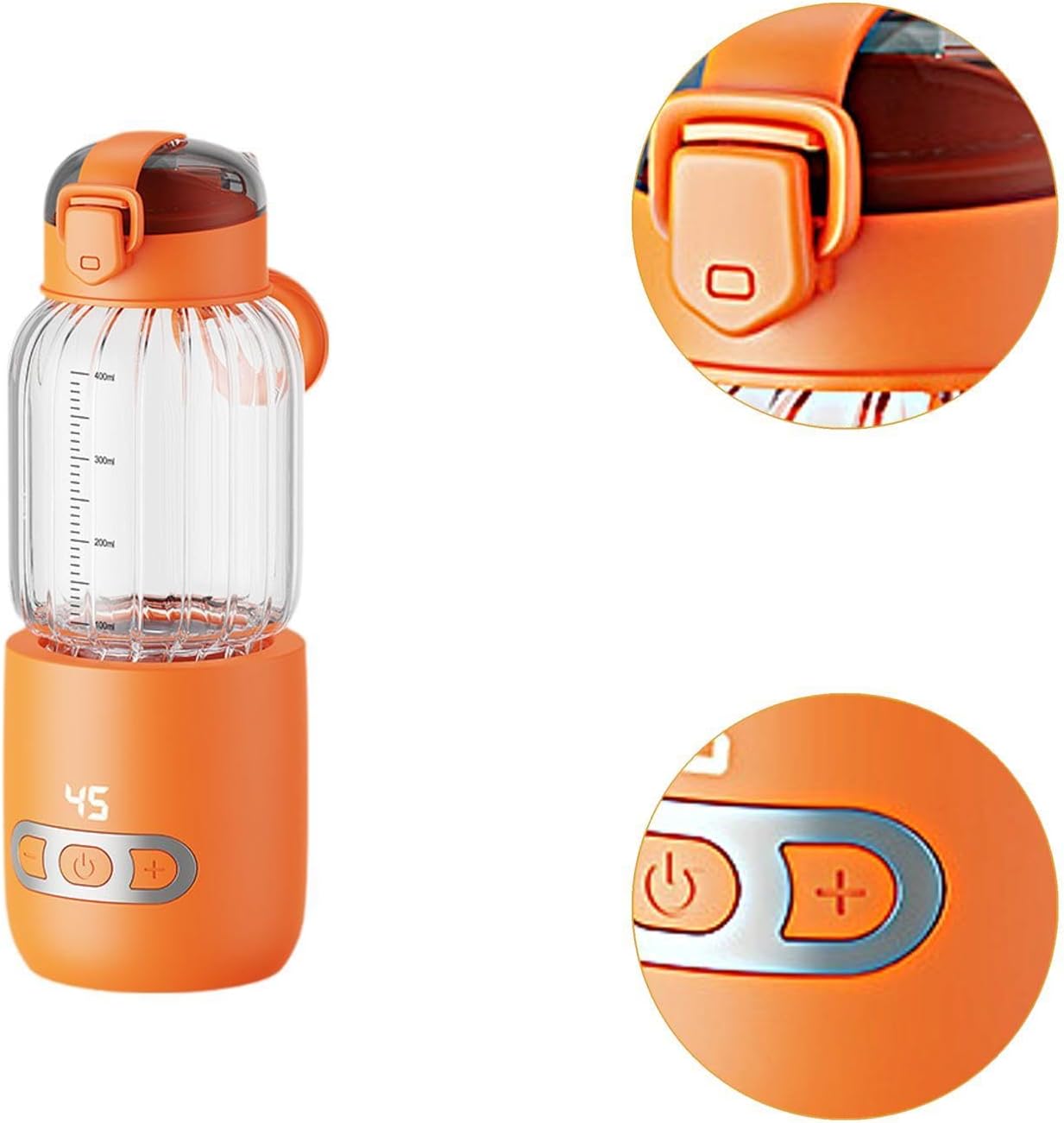 WeiLaiKeQi 400ml Portable Milk Warmer,USB Rechargeable Accurate Temperature Control,Fast Heating Water Bottle,Milk