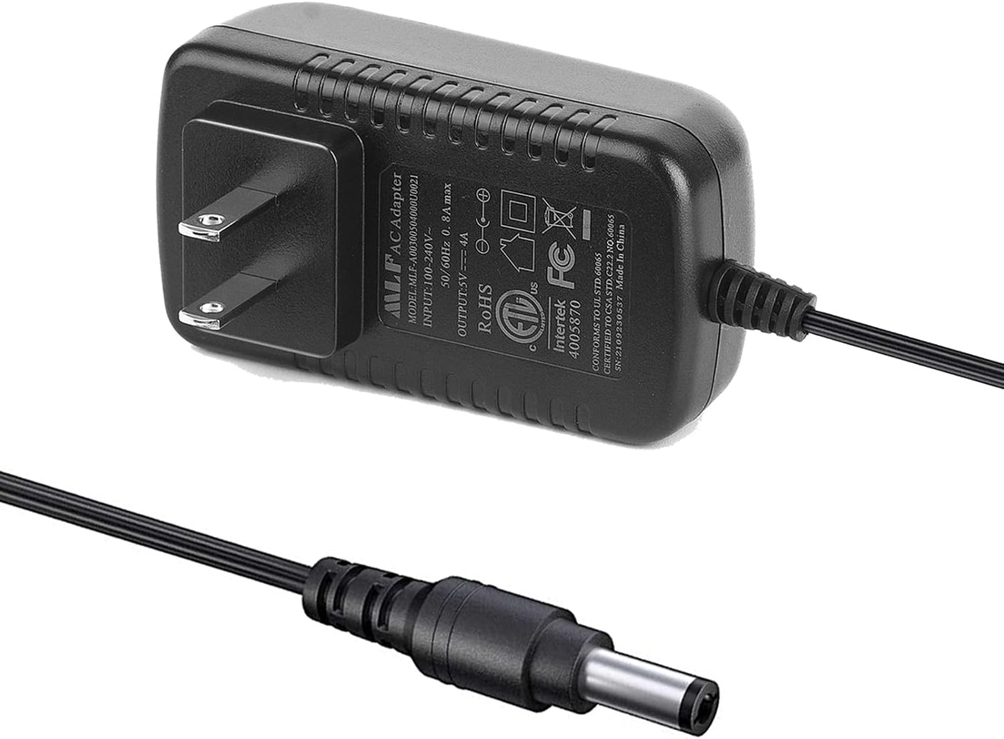 Security-01 2-Pack 5V 4A 5.5mm 2.1mm,UL AC to DC Power Supply Adapter, Plug x Listed