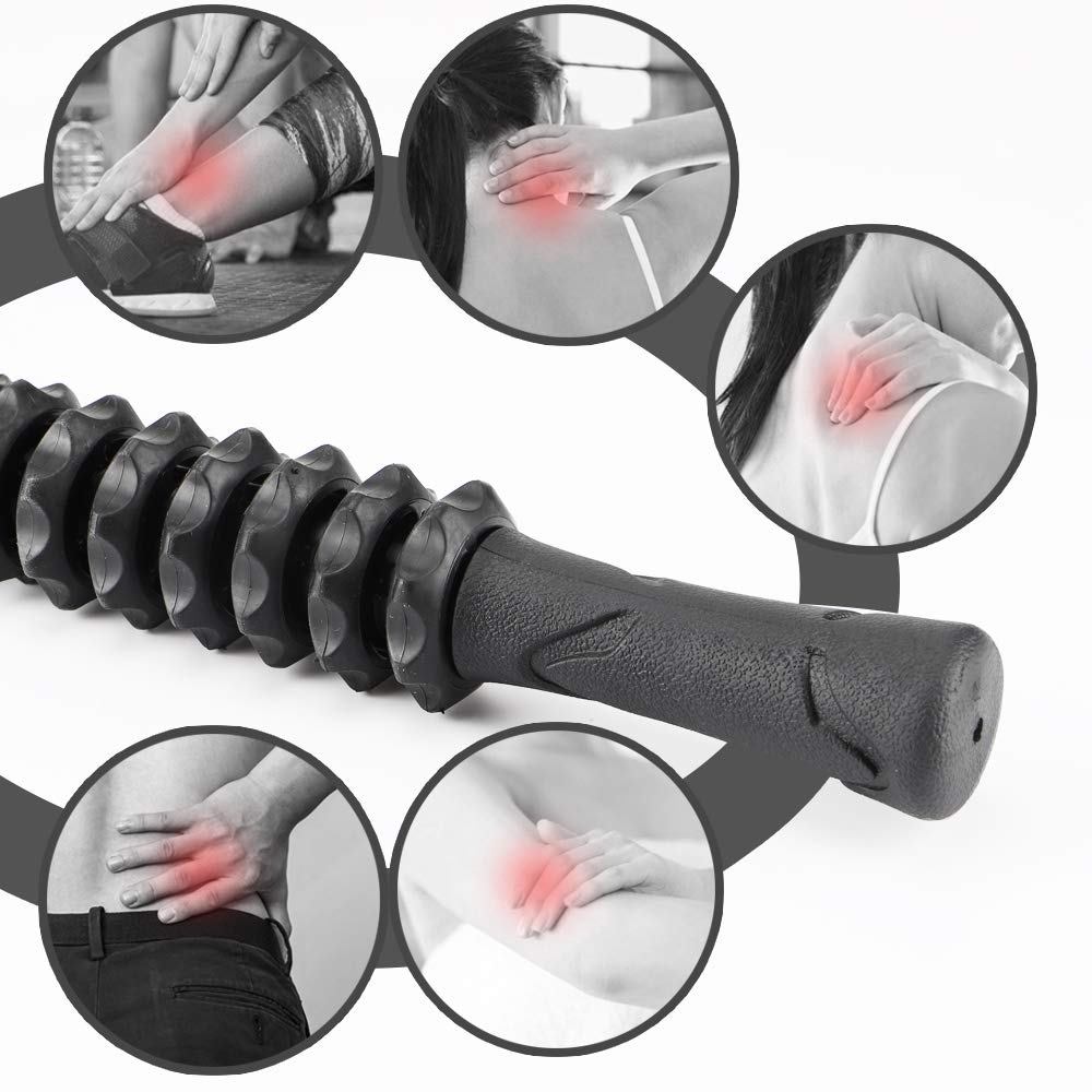Professional Muscle Roller Stick For Release Sore Muscle, 2019 Leg Gym Hand Muscle Rollers(Black)