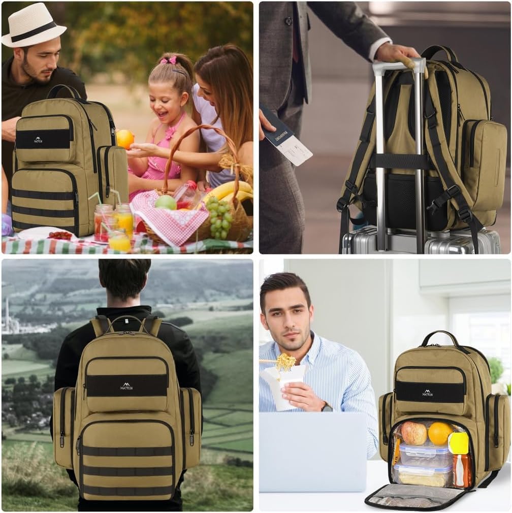 Backpack 15.6 Inch Backpack Daypack MATEIN Lunch for Men, Travel Laptop Insulated Cooler Bag Lunch box Rucksack, Extra