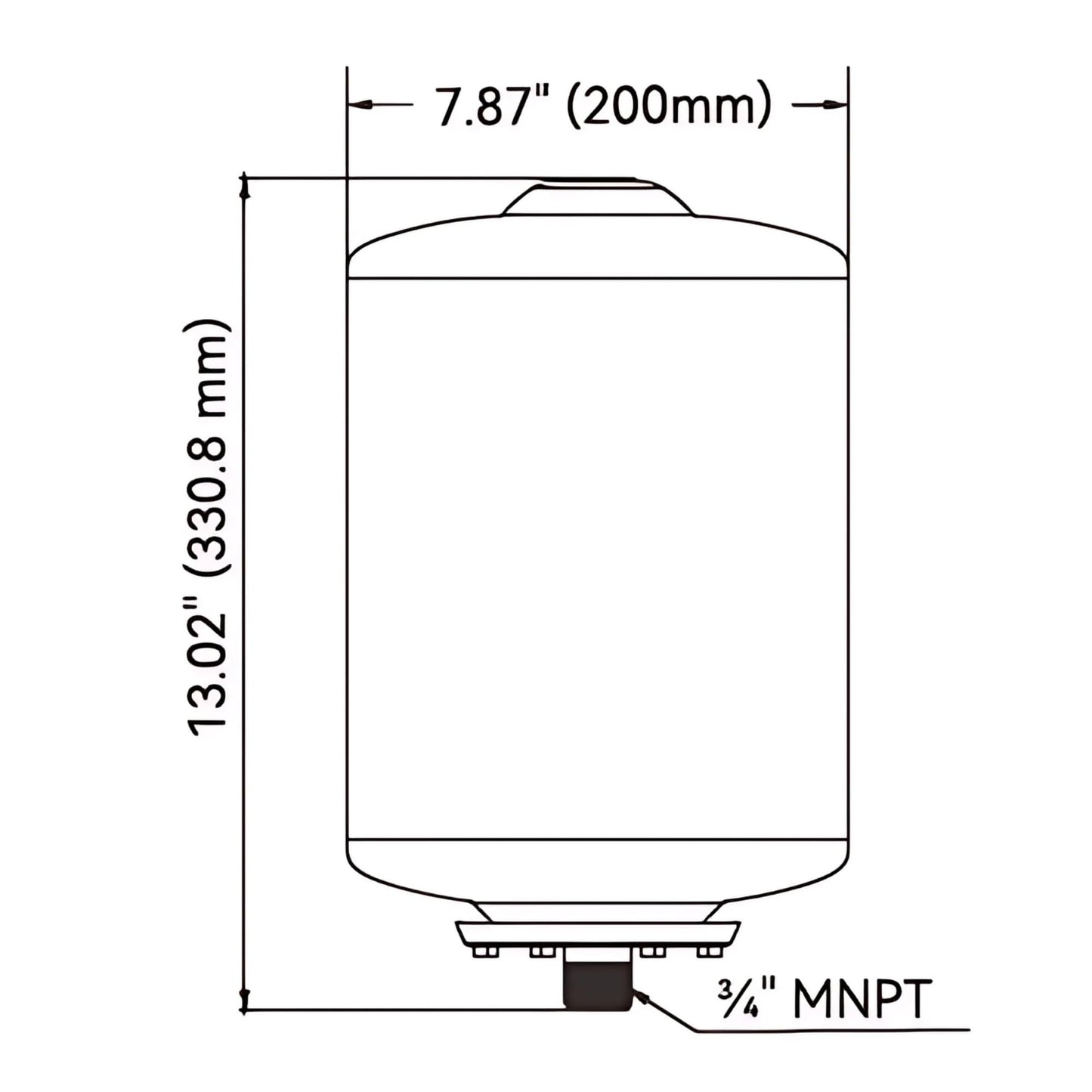 SEAFLO 2 Gallon Pre-Pressurized Accumulator Expansion Tank – Reduces Pump Cycling, Smooth Water Flow, 87 PSI, 3/4" MNPT, Compact Design for RV, Marine, Boat & Off-Grid Systems – 4-Year Warranty