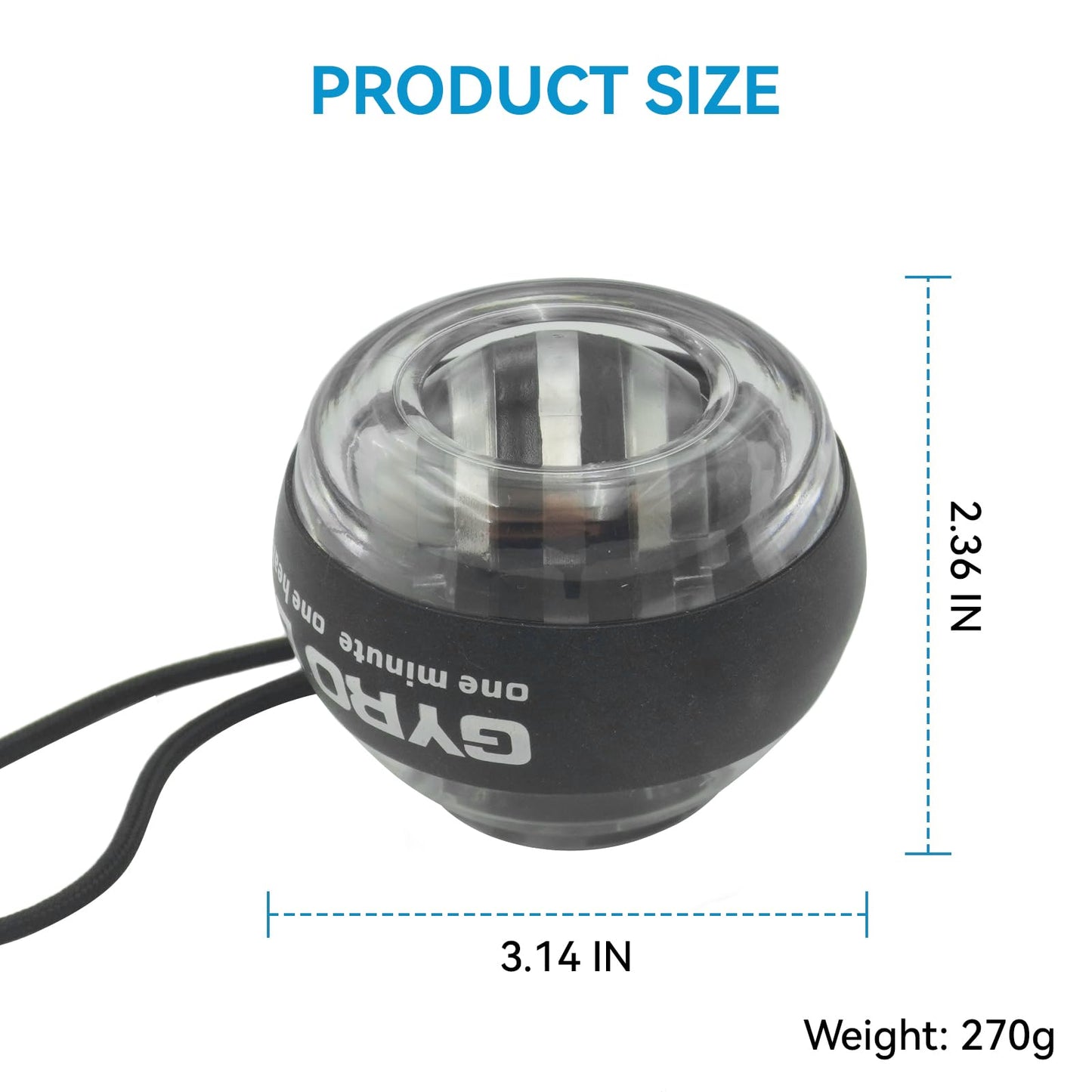 Gyro Ball Hand Exerciser & Power Ball Hand Exerciser Adjustable Resistance to Strengthen Fingers, Wrists, and Arms - Includes a Digital Counter for Stronger Wrist Bones and Muscle