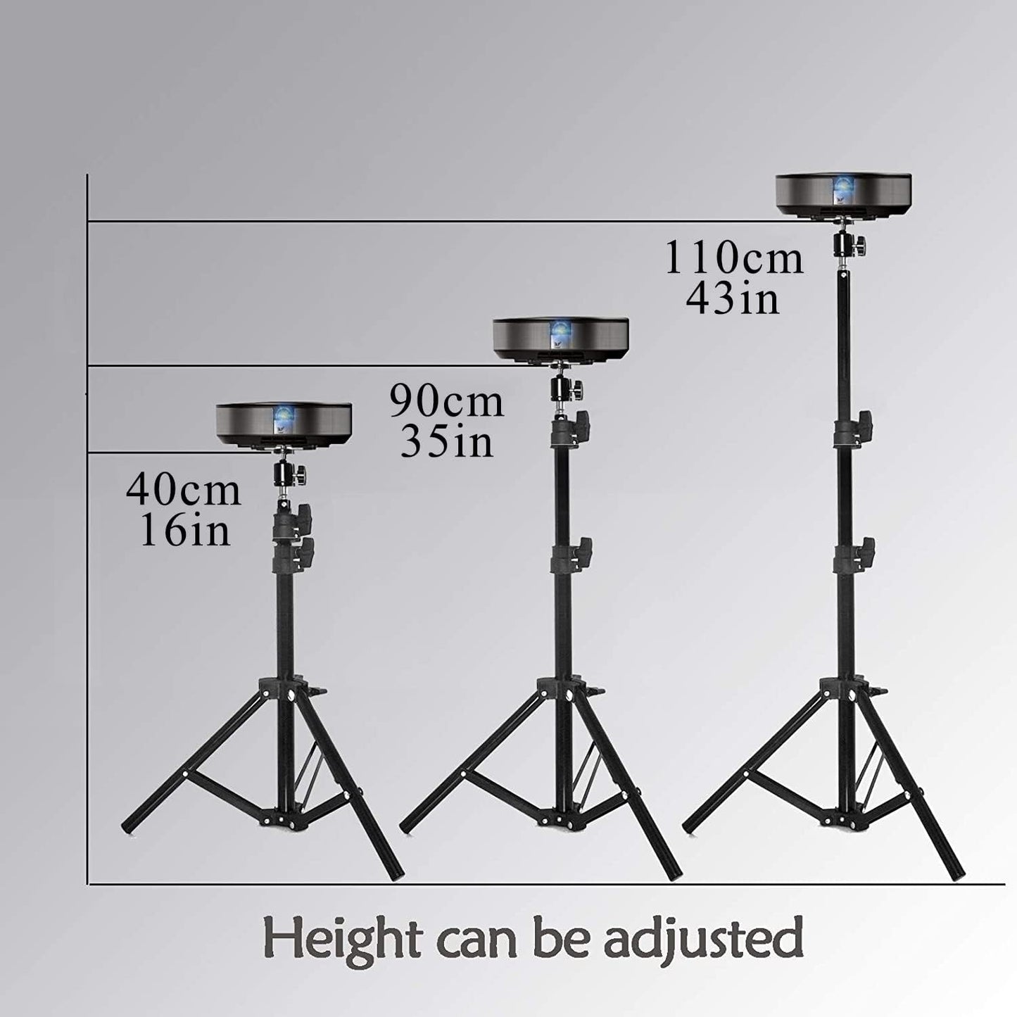 Coret (18" 40") 3lbs (1.5kgs) Projector Floor Stand, Portable Tripod Mount - Folding Stand for Projector, Camera