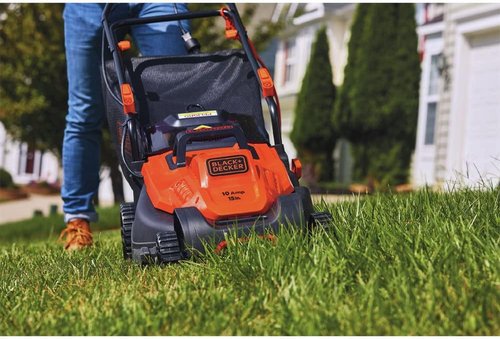 BLACK+DECKER Electric Lawn Mower - 15-Inch, 10-Amp Corded Design with Convenient Bike Handle