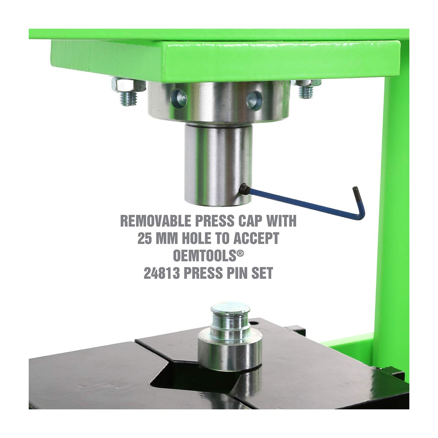 OEMTOOLS 25087 Air Hydraulic Press, 20 Ton Shop Press, Bearing Press and Metal Pressing, Dual-Speed Pump Floor Shop Press, Adjustable 20 Ton Press Head