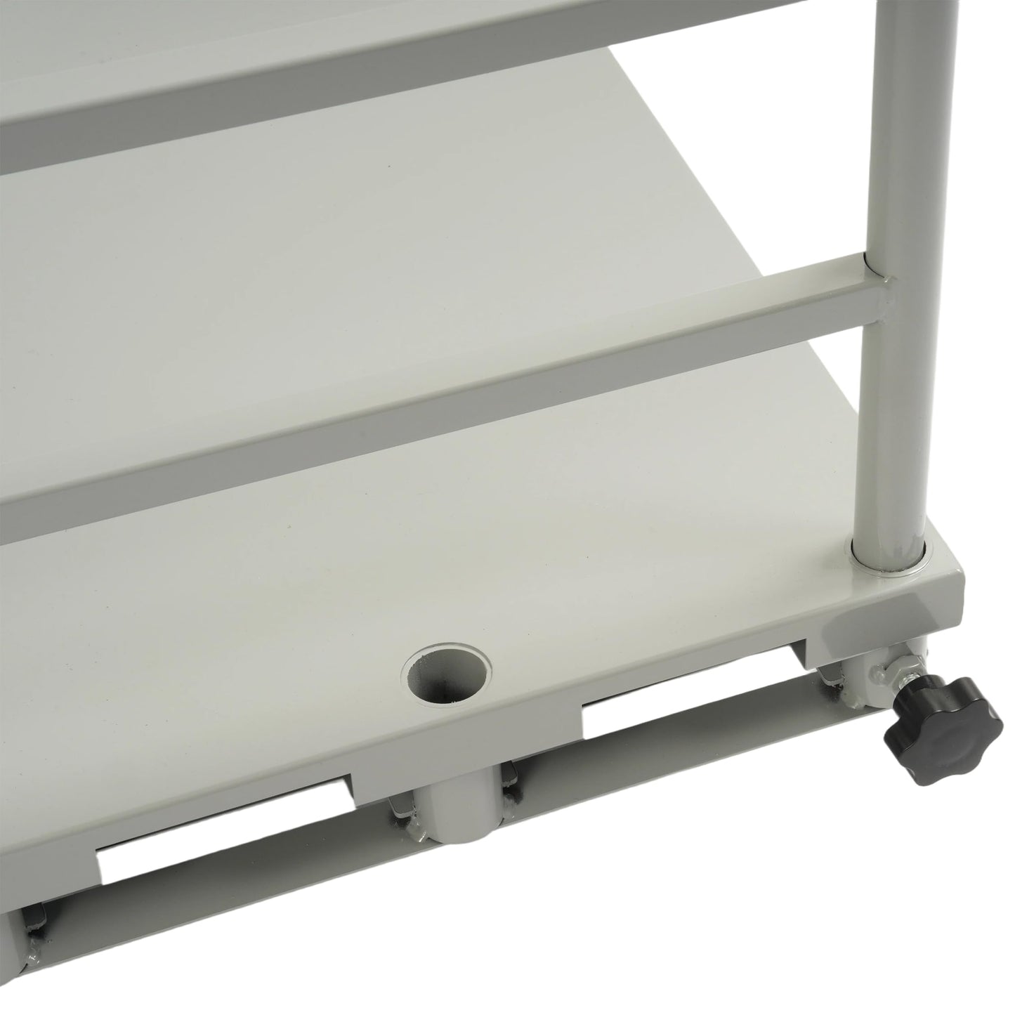 ECOTRIC Steel Platform Dolly Cart 42"x24" Truck Cart with 1 Front 2 Side Handrails 4 Swivel Casters 2200 Lbs Capacity Powder Coated Silvery