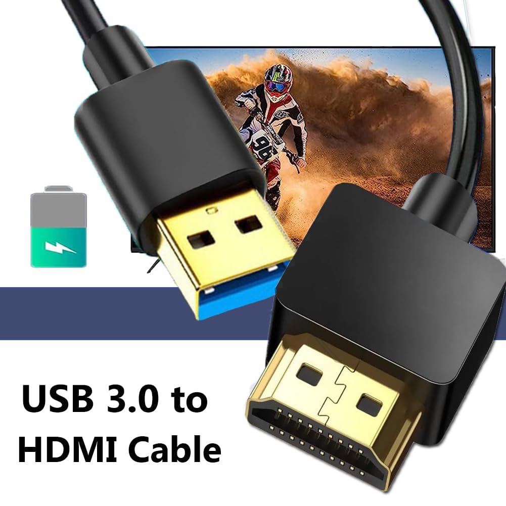 Znoogrn 2M, 6.6FT 1080P Upgraded USB to HDMI Cable USB-A to HDMI Video Adapter for Windows/Mac/iOS Long HDMI Cable