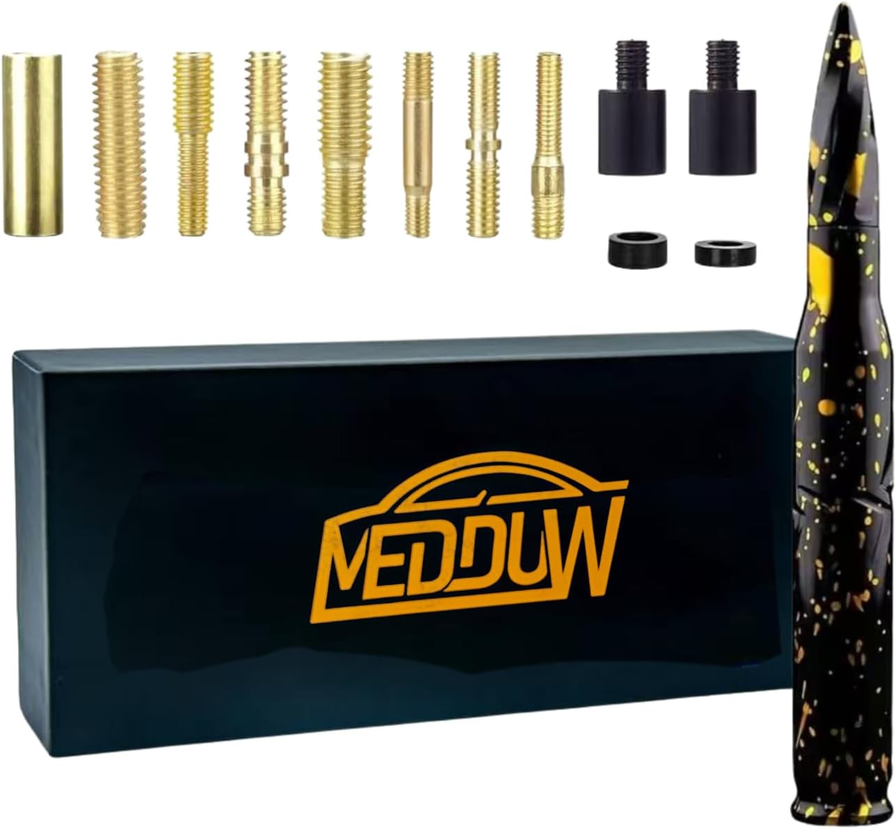 Medduw 5.5inch Colorful Colors Black Bullet Antenna Replacement for Various car Models,Dodge, Chevrolet, Raptor Truck