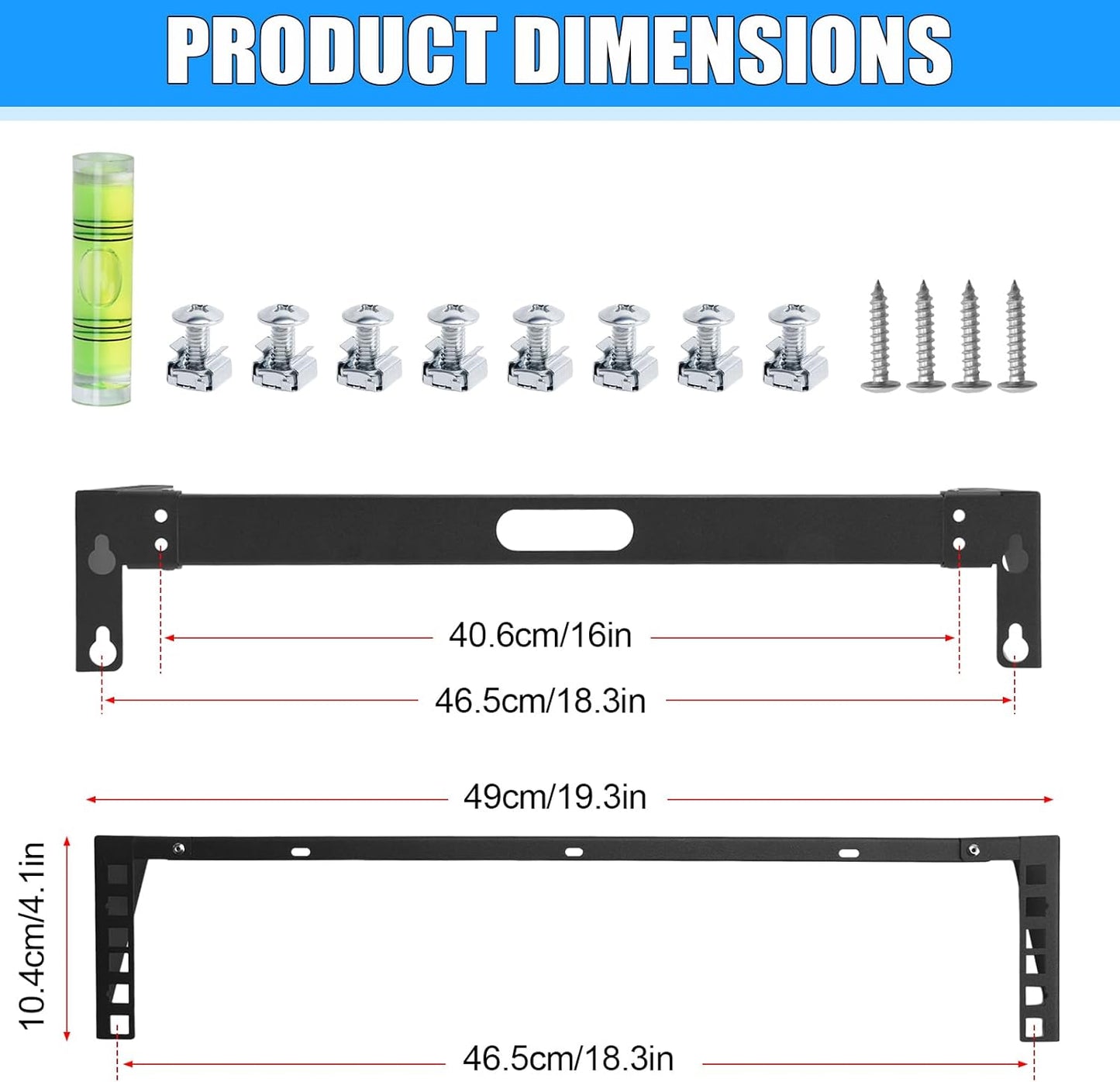 KishYa 2u 2u 19 inches Hinged Wall Mount Patch Panel Bracket, Patch Panel Bracket, Vertical Wall Mount Rack