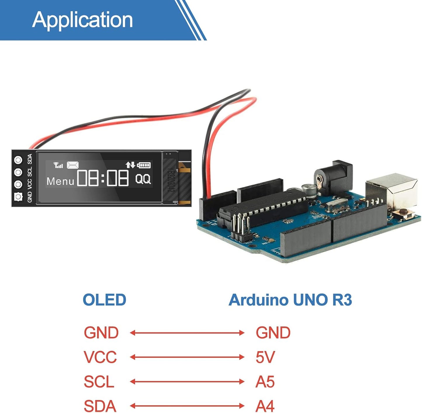 MakerFocus 2pcs 0.91 Inch I2C 128 32 SSD1306 Pi/ESP32 IIC OLED Display Module x Pixel Driver Self-Luminous Display