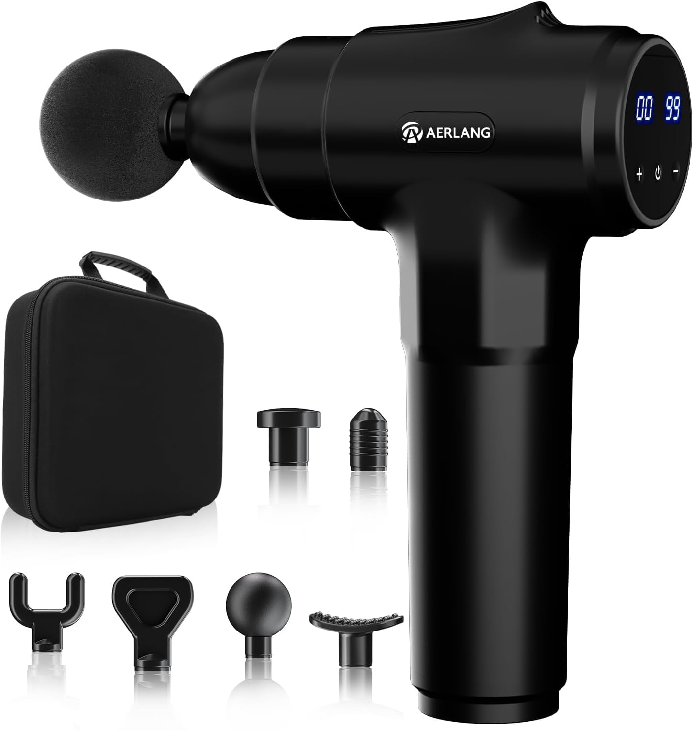 AERLANG Massage Gun, Deep Tissue Muscle Back Massage for Athletes Pain Relief, Percussion Massager with 6 Massages Heads & 20 Speed Fathers Birthday Day Gifts from Daughter Portable Back Massager Gun