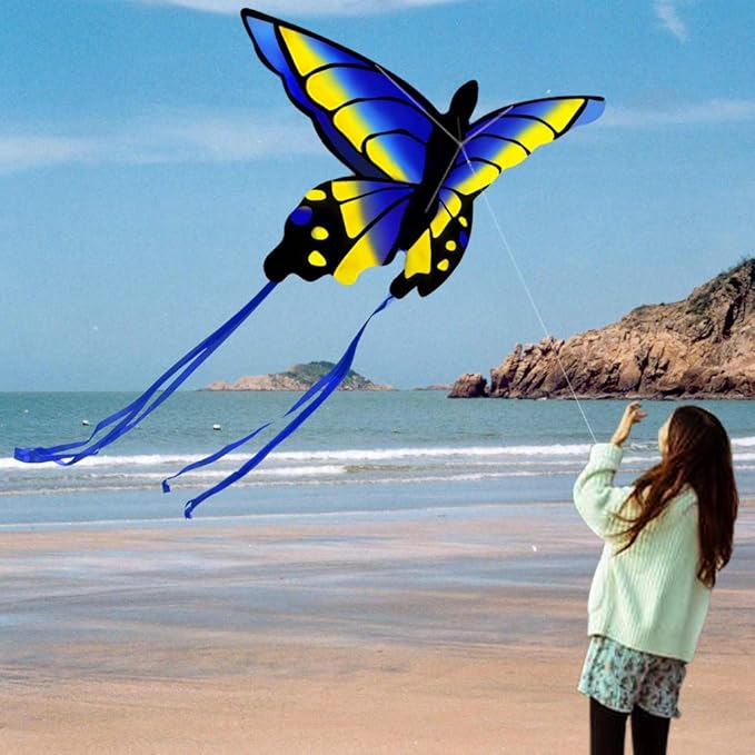 HENGDA KITE 2 Pack Butterfly Kite,for Kids and Adults,Easy to Fly,Excellent Fabric and Structure Design,The Pictures are Beautiful in high Definition,Suitable for Beginners(31x22)