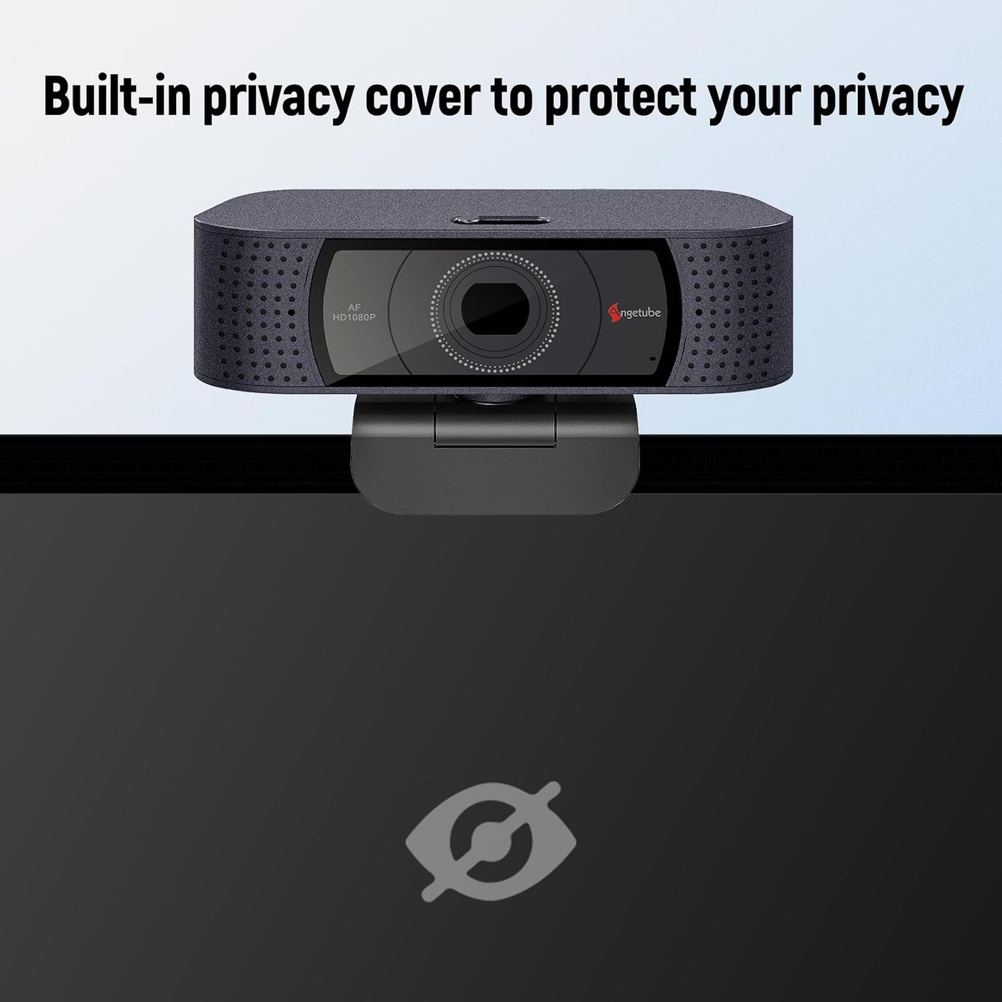 Angetube 1080P 2 2025 HD Webcam with Microphone, Computer Camera, Mics, USB Type-A & A-to-C Adapter, Plug & Play USB PC