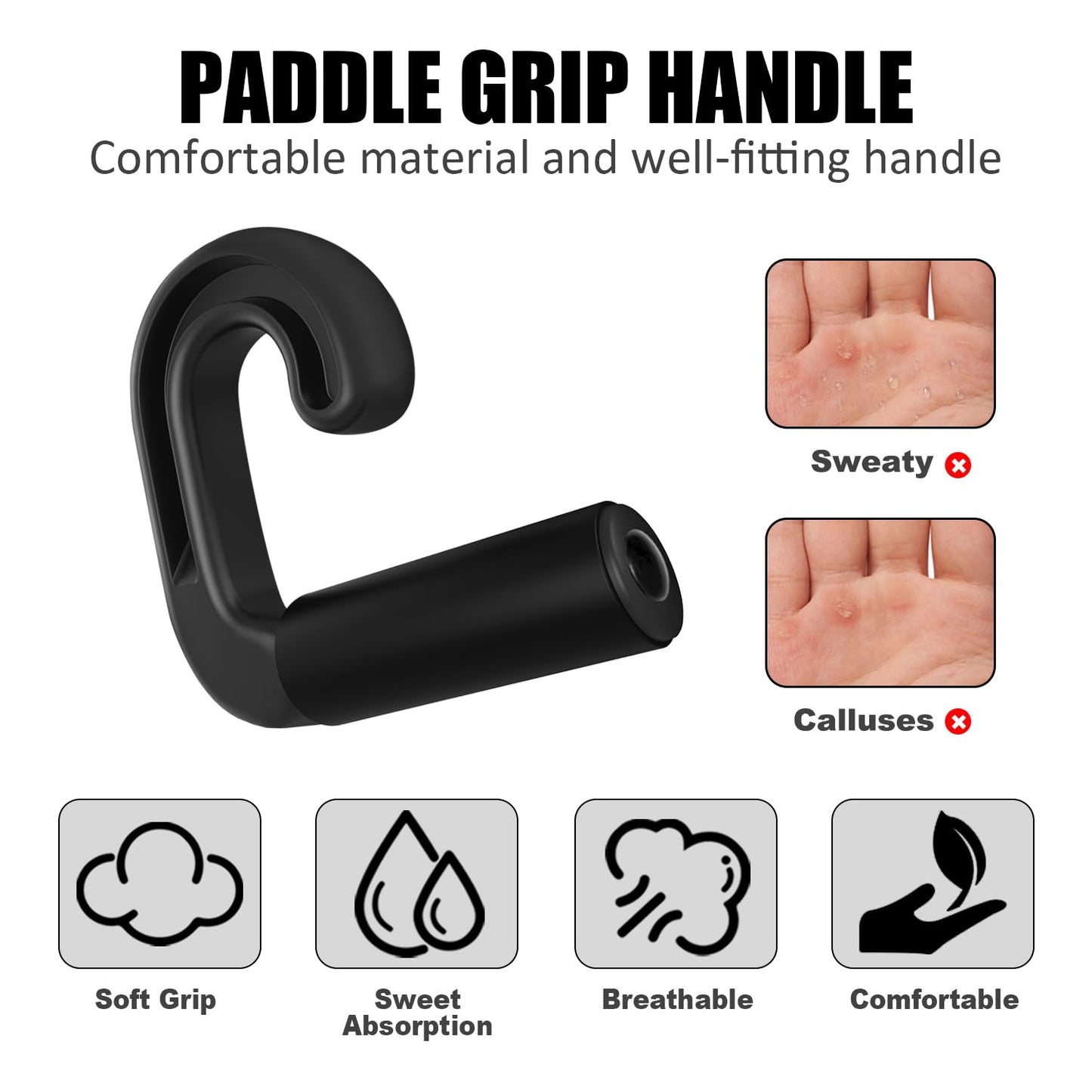 FURBBION Neutral Grip Handle Attachment, Grip Handle Attachments for Pull-up Bars, Resistance Bands, Barbells, Fitness Equipment, Gym Equipment - Black