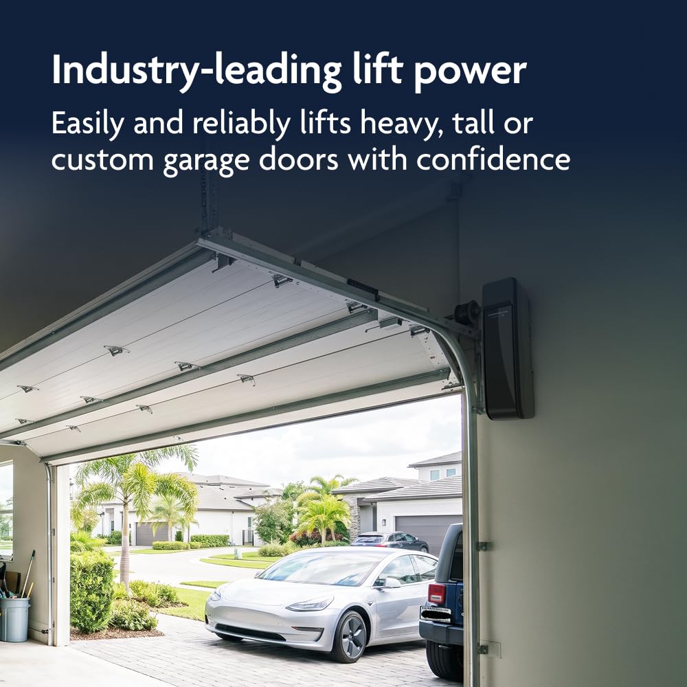 Chamberlain RJO101MC Ultra-Quiet Wall Mount Garage Door Opener with Battery Backup, myQ Smart Wi-Fi Control, LED Lighting System, Space-Saving Design for Quiet Operation