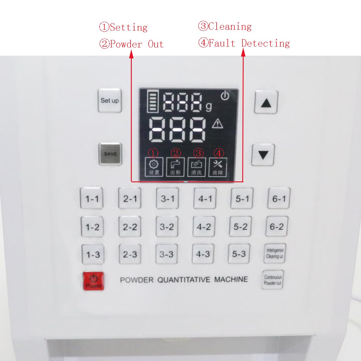 Automatic Fruit Powder Dispenser, SHengwin 3.5L Powder Quantitative Machine 110V Digital Powder Dispensing Machine for Bubble Tea Equipment, Commercial & Home Use