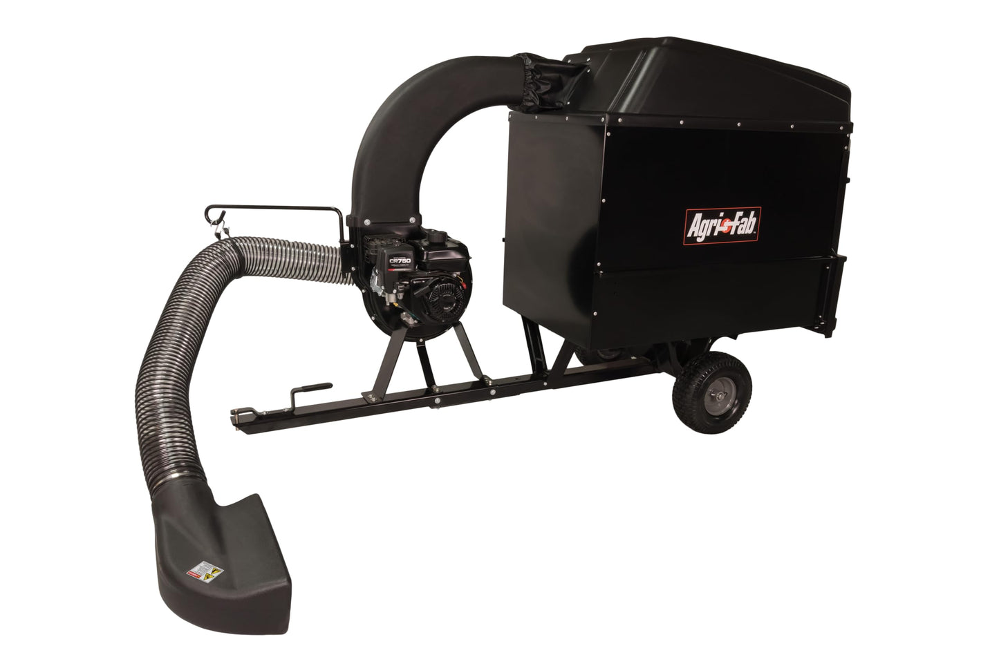 Agri-Fab Hard Top Mow-N-Vac Tow Behind Lawn Vacuum, 32 Cu Ft Leaf and Grass Collection System with 208cc Engine