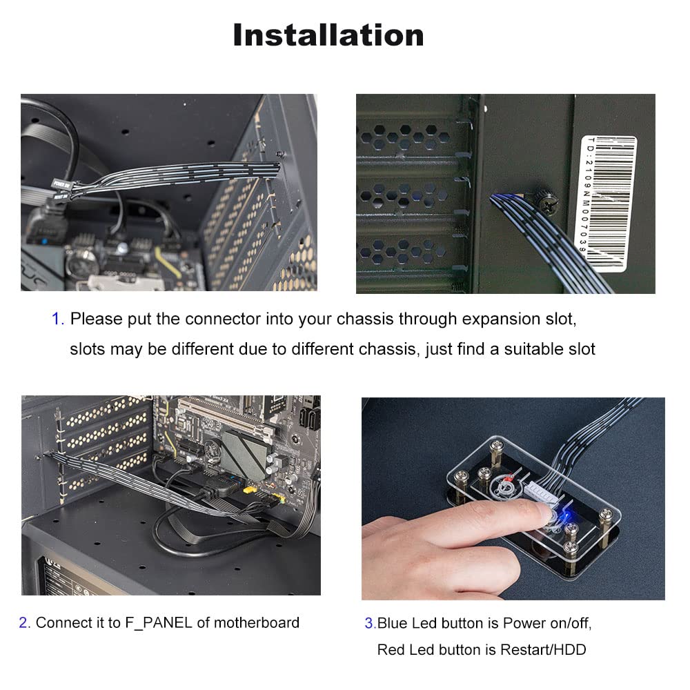 External Power Button for Desktop Computers: On/Off Switch for Motherboard