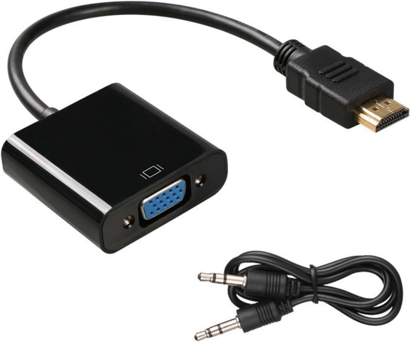 VLSQHNCF 1080P Seamlessly HDMI to VGA Adapter, HDMI Male to VGA Female Unidirectional Converter, Supports Sound