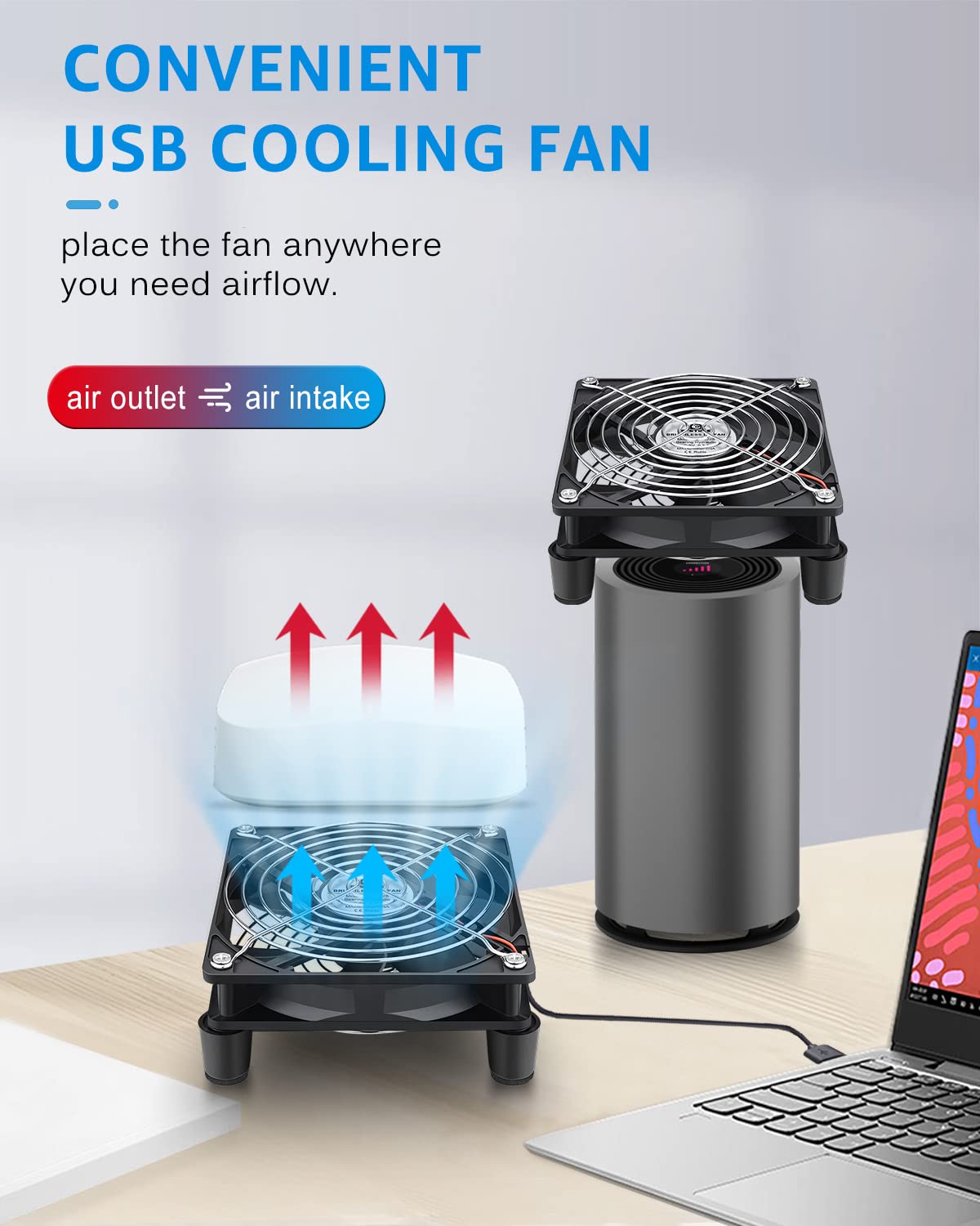 120mm 3 5V GDSTIME Router Fan Cooler with Speed Control, DC USB Powered Cooling Case Fan for Router Modem Receiver DVR