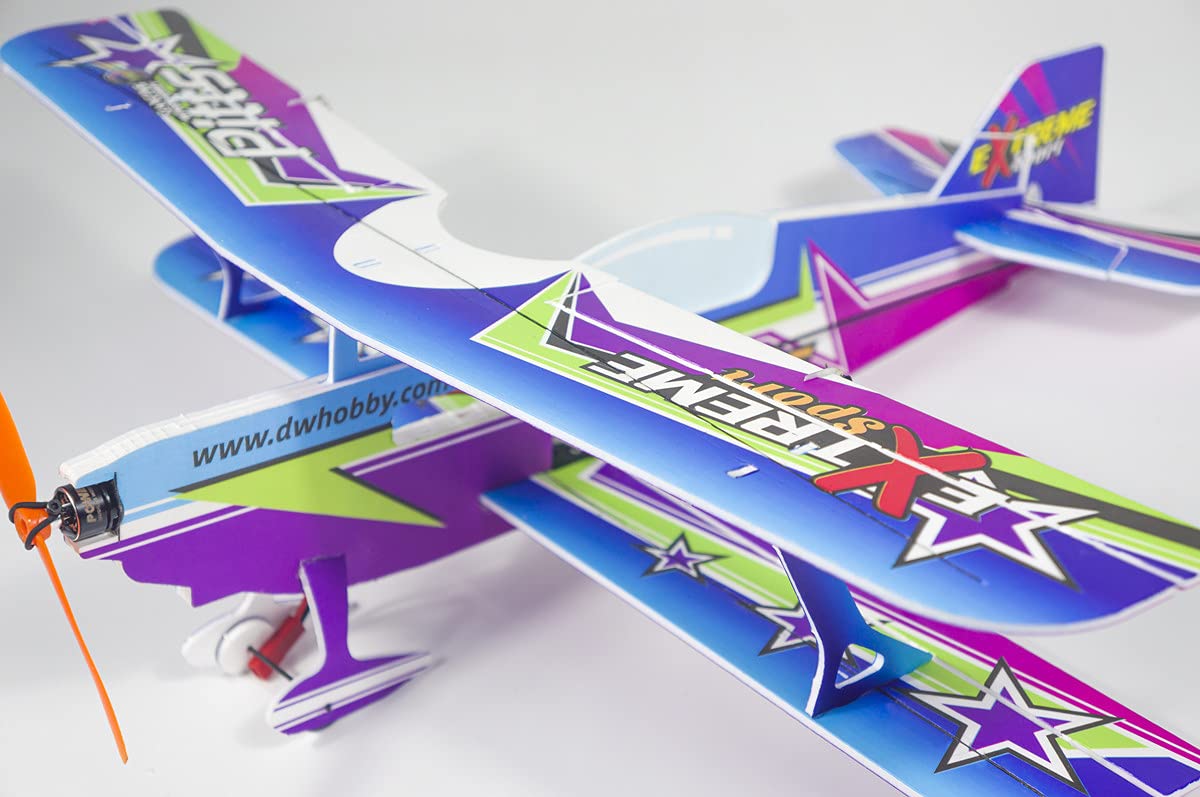 Viloga Mini RC Plane Kit PP Foam Airplane, 450mm Wingspan Pitts 3D Aerobatic Biplane Model Kit to Build for Adults, DIY Sport Airplane for Indoor & Park Flyer (KIT+Motor+Servo+DSM2/X Compatible RX)