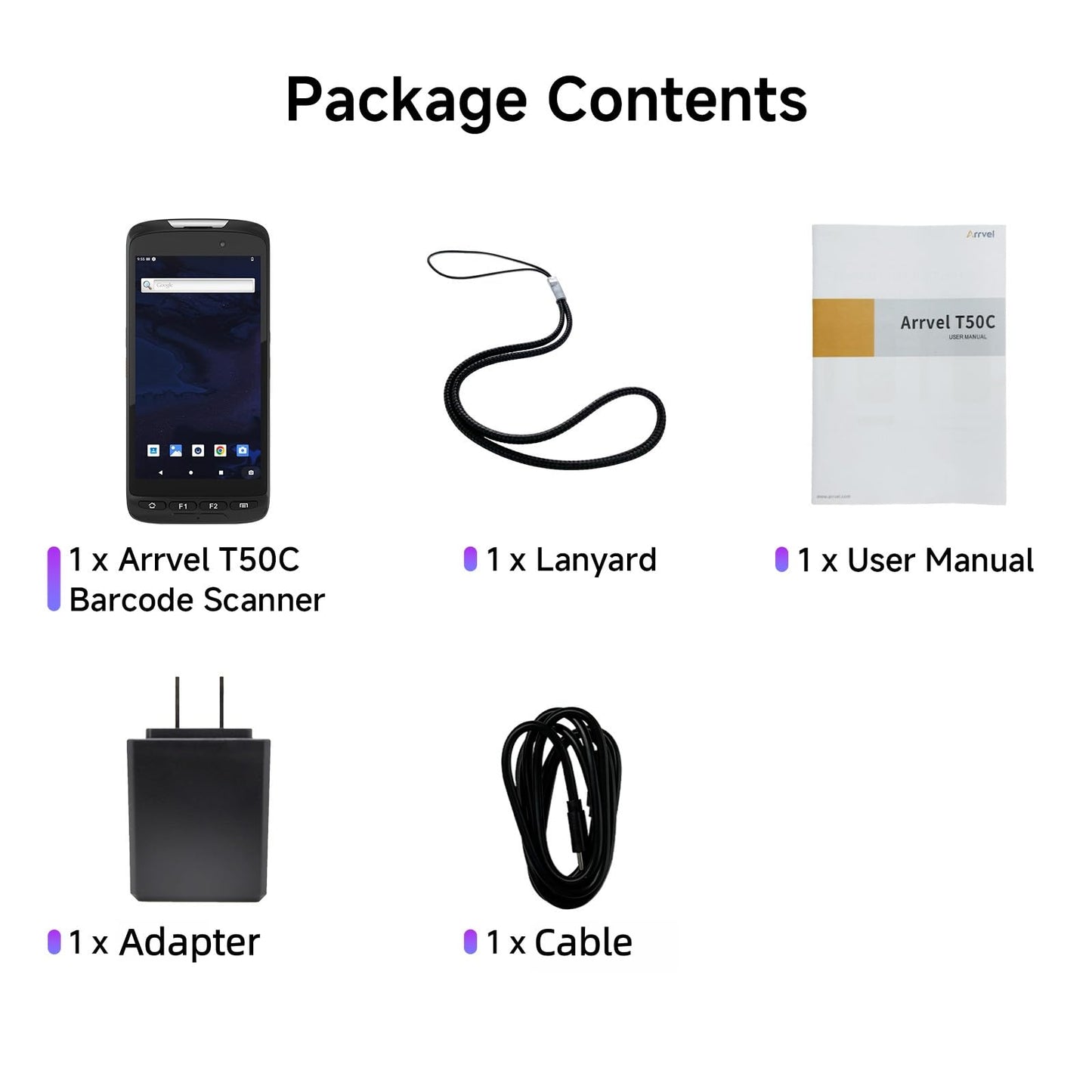 Arrvel Android 15 Barcode Scanner T50C, Zebra SE4710 Rugged Handheld PDA, 5" Touchscreen Industrial Mobile Computer, IP65 Data Terminal w/4G LTE WiFi GPS, Inventory Scanner for Warehouse Logistics WMS