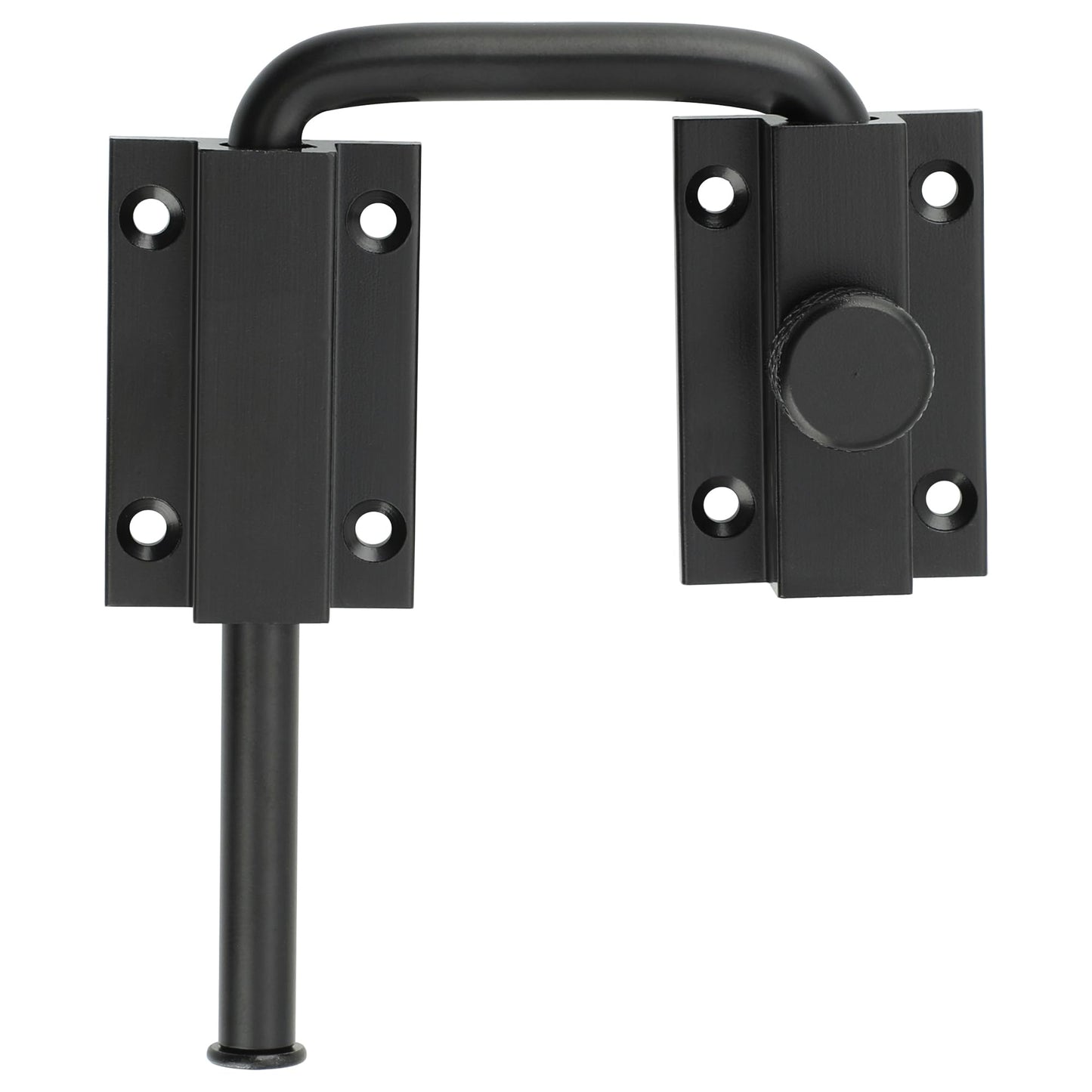 Alise 4 Inch U-Bolt Door Loop Lock, 90/180 Degree Heavy Duty Security Door Latch, Black Anti-Theft Privacy Bolt Lock, Door Hardware for Bedroom,Apartment, Interior Door, Barn Door, Fence Gate