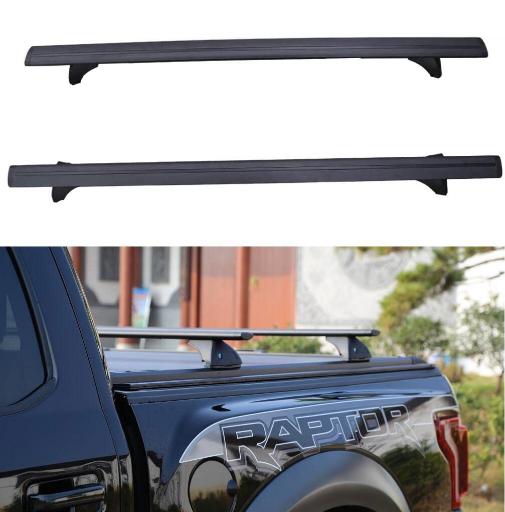 ROSY PIXEL 2 Pcs Roof Rack Cross Bars for Truck Bed, Adjustable Truck Bed Racks Bars Work with Retractable Tonneau Covers