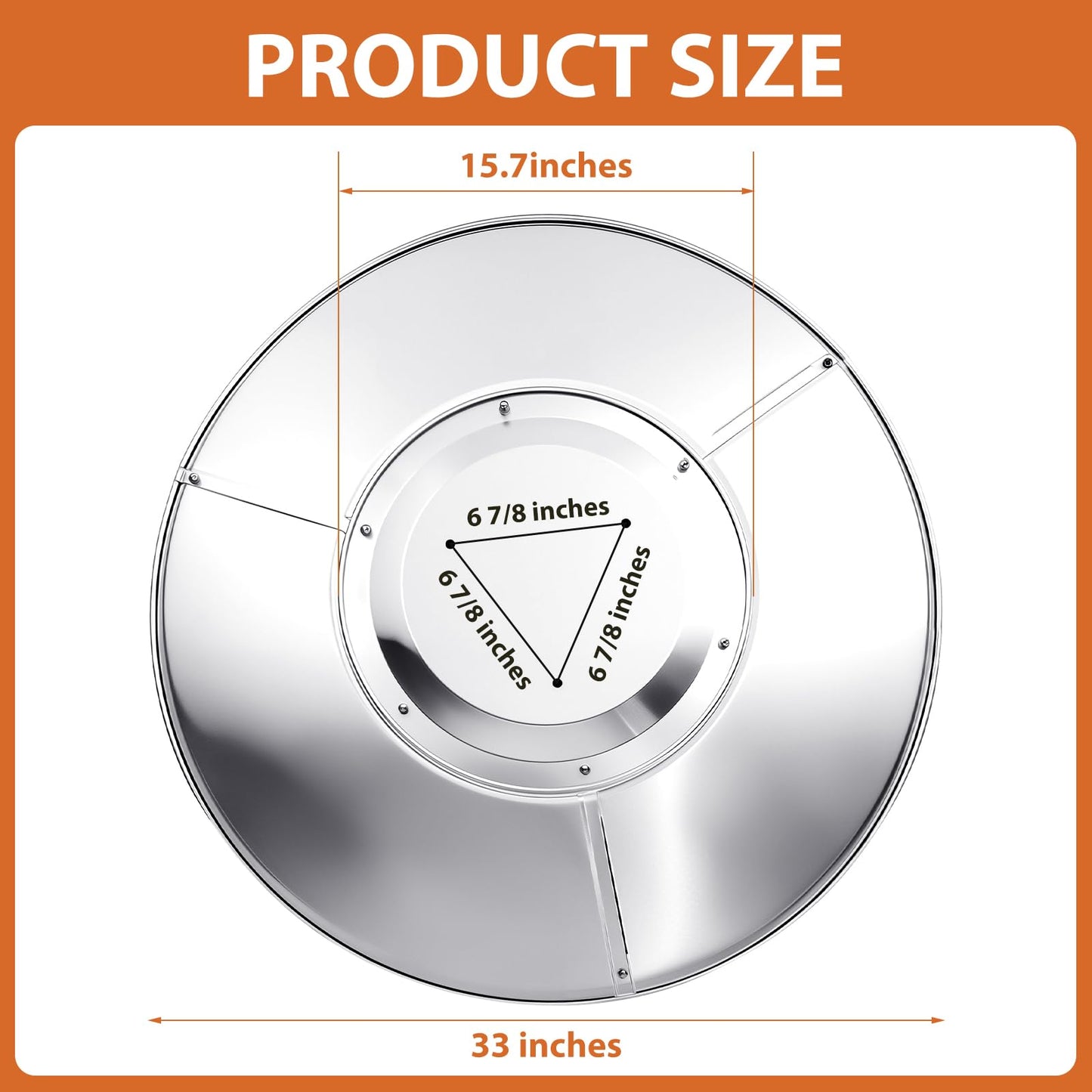 Retisee 4 Pack Patio Heater Reflector Shield - 33" Aluminum Heat Reflector Shield Top Dome Replacement Parts for Outdoor Propane Heaters