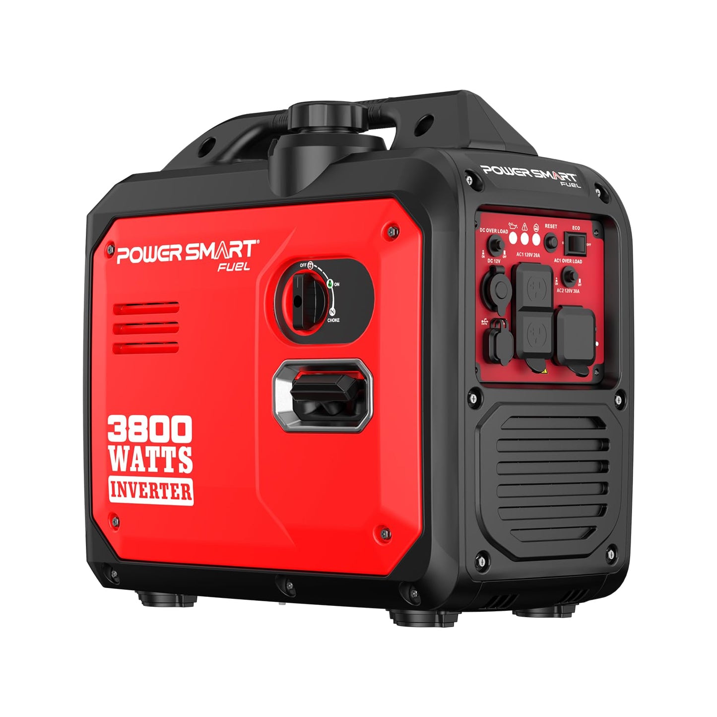 PowerSmart 3800W Portable Inverter Generator, 59dB Super Quiet Gas Powered, 143cc 4-Stroke OHV, Parallel Ready, EPA Compliant for RV Camping, Tailgating and Home Emergency Backup
