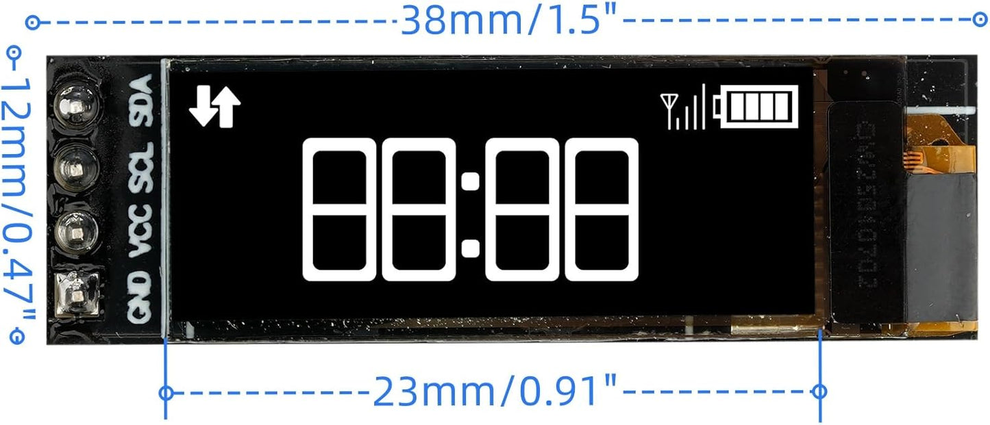 MTDELE 3Pcs 0.91 Inch 3.3V-5V 4Pin OLED Display IIC DC White OLED Screen Module Compatible with for Arduino Raspberry