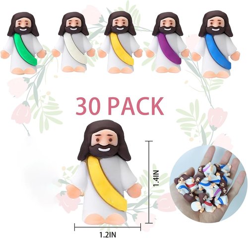 AKFAHOIF Mini Jesus Figures - Set of 30 Tiny Action Figures for Easter Egg Stuffers & Religious Gifts