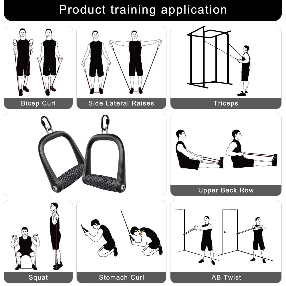 BeneLabel D Handle Cable Attachment, Cable Machine Handles, Non-Slip and Comfortable, Solid Aluminum Alloy Grip, Gym Handles for Cables