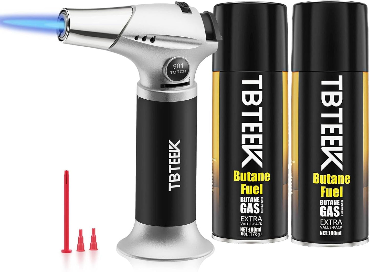 TBTEEK Cooking Torch - Versatile Kitchen Lighter with Butane Fuel for BBQ, Baking & Soldering (2 Can)