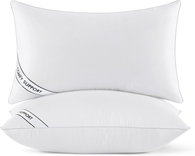 MIULEE 12x20 Inch Pillows Inserts, Pack of 2 Down Alternative Virgin Filling Comfy Support Throw Pillows for Sofa Couch Bed
