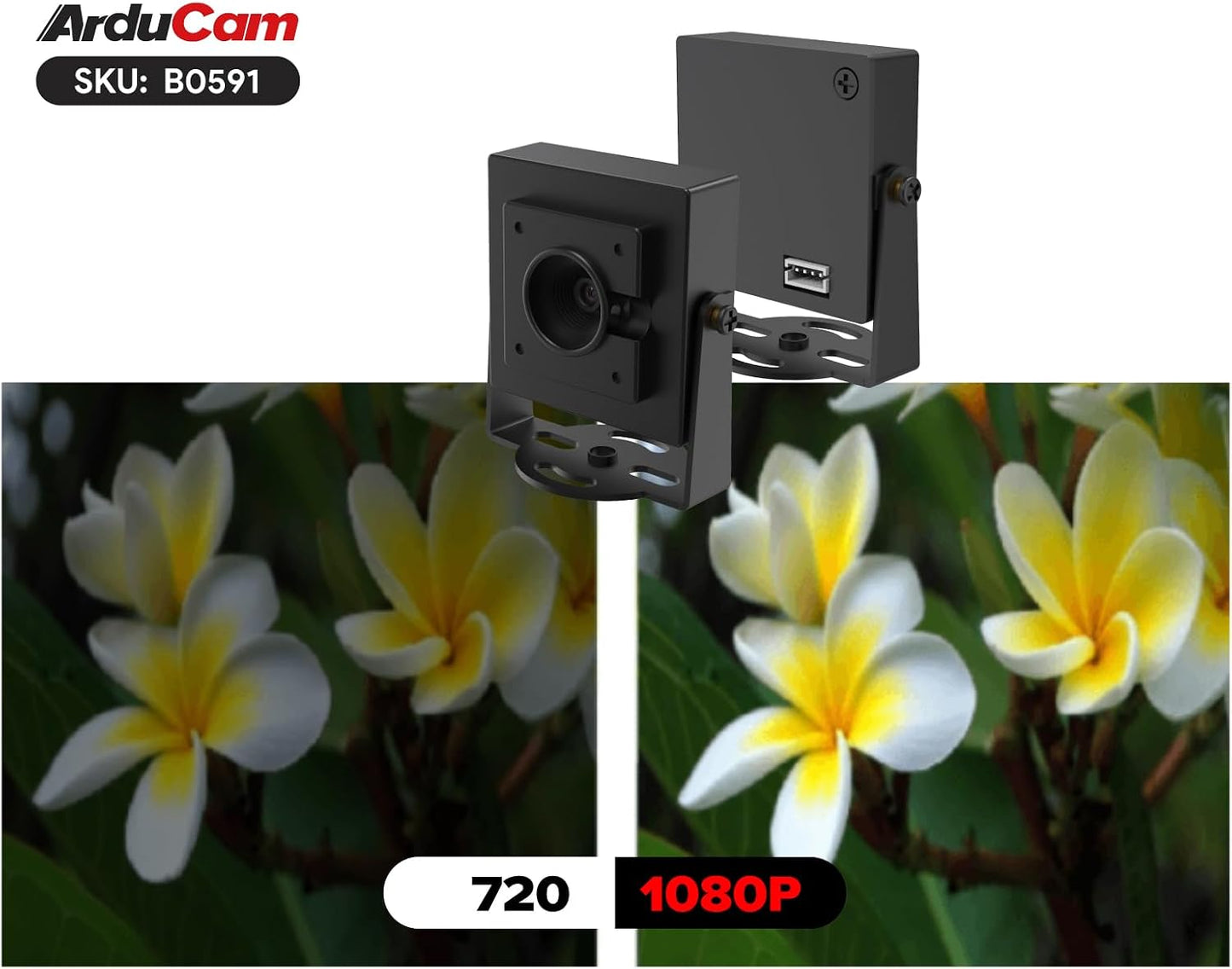 Arducam 30fps@1080P 78(D) HDR USB Camera Module, Autofocus UVC Camera, Mini Webcam for Windows, Linux, Mac OS, Android