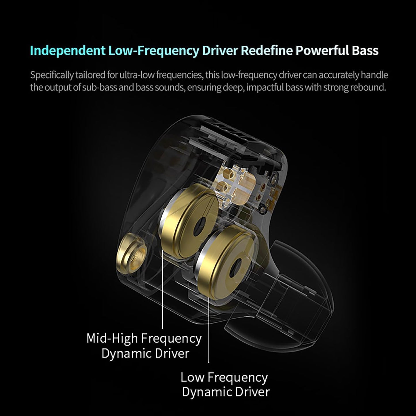 2PIN-C KZ Castor Pro Tunable in Ear Monitor, HiFi Improved Bass in Ear Headphone, Dual-Dynamic Driver Gaming Earbuds