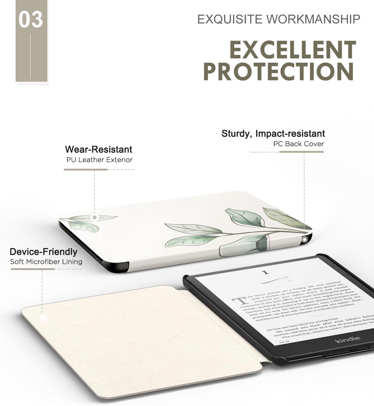MoKo 7" 12th 2024, Case for All-new Ebook Readers Gen Lightweight PU Protective Shell Cover with Auto Wake/Sleep