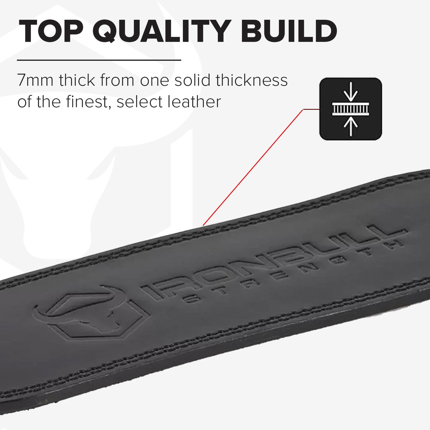 7mm Leather Weight Lifting Belt - 4" Wide Tapered Premium Leather Lifting Belt for Gym, Workout & Weight Training - Weightlifting Belts for Men and Women (Large, Black)