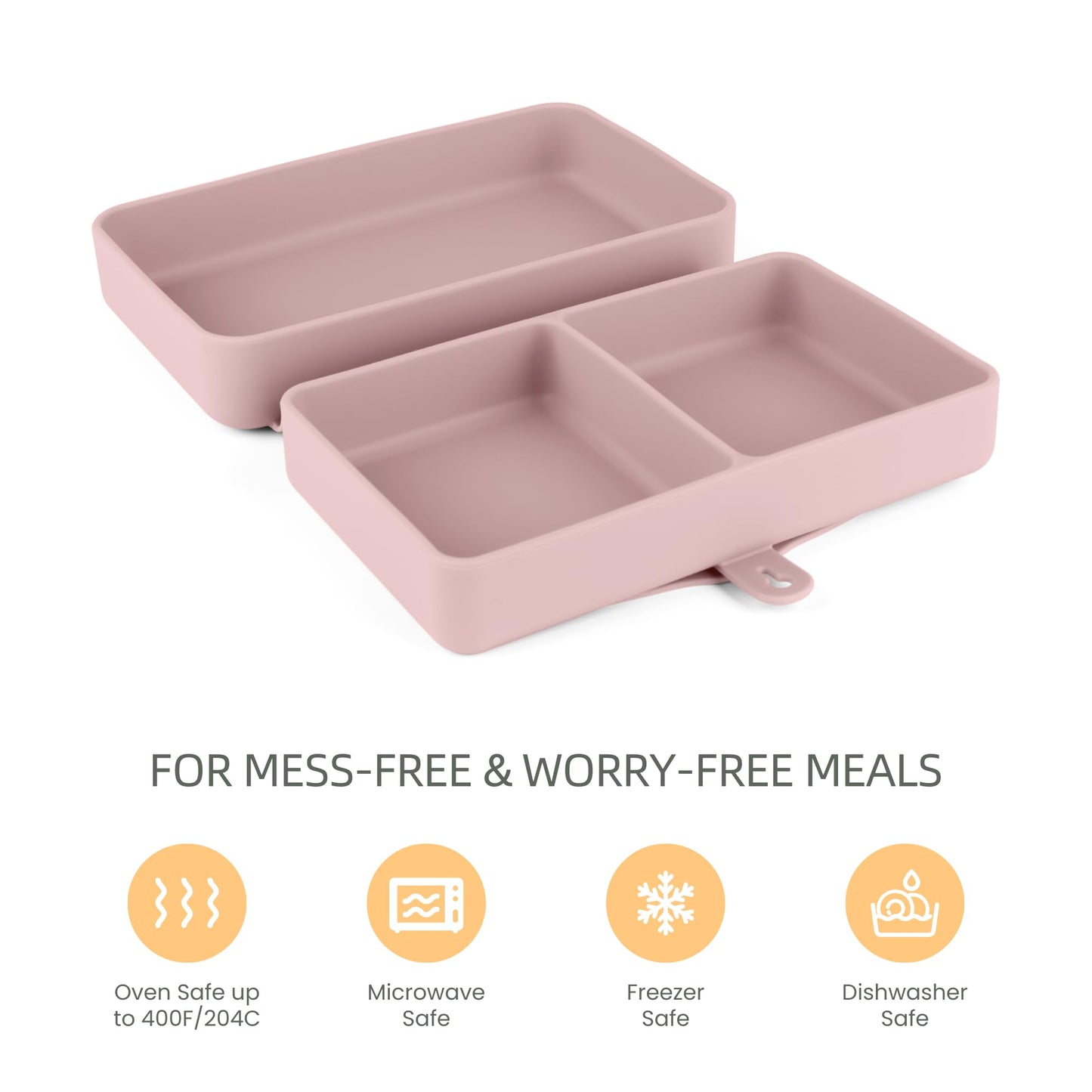 Nearbyme Silicone Baby Plate, Foldable & Compact Food Grade Silicone Plates, Foldable Toddler Travel Essential with Suction for Toddlers (Blush)