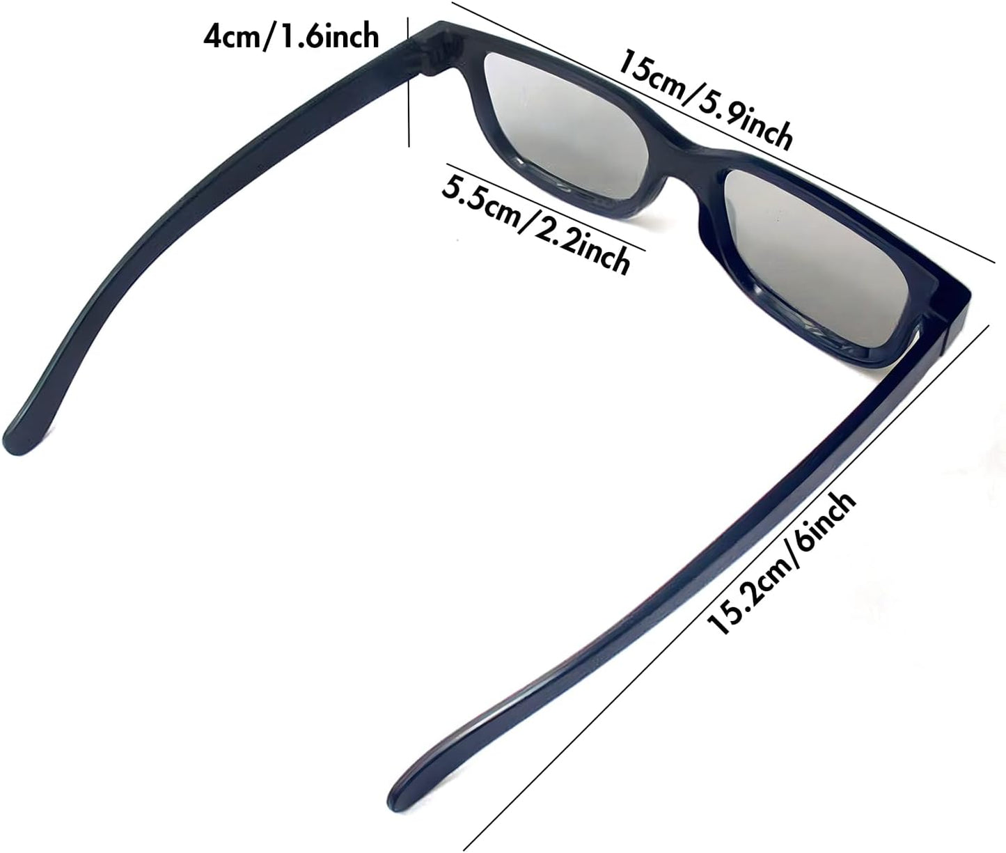 TOUMEI 3D 3D 3D 3D 3D (6pcs) Reald Glasses, Circular Polarized Non-Flashing Passive Glasses for Reald Format