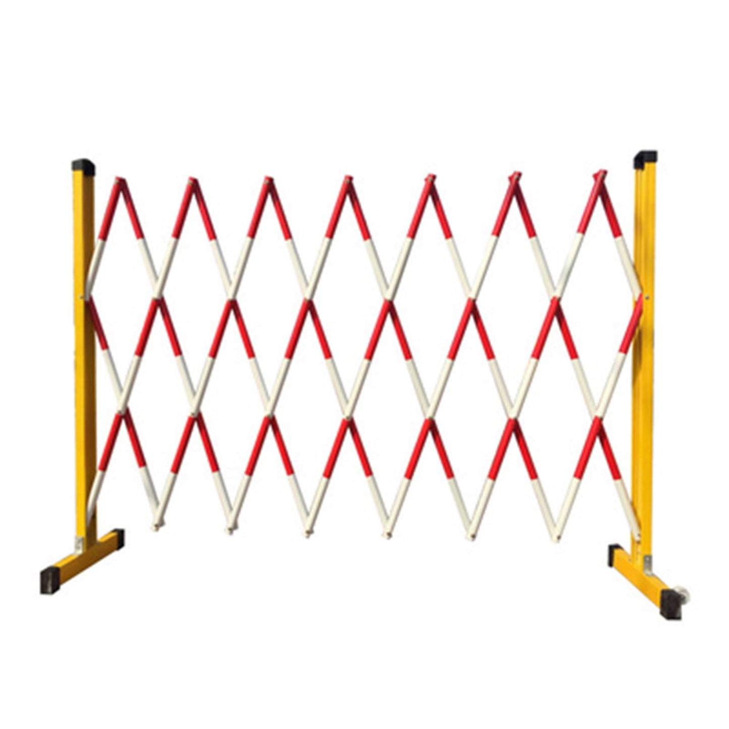 UYCVT Expandable Barricade Fence, Fiberglass Reinforced Plastic Insulated Retractable Fence Safety Construction Barrier-Red-White-1.2x2m