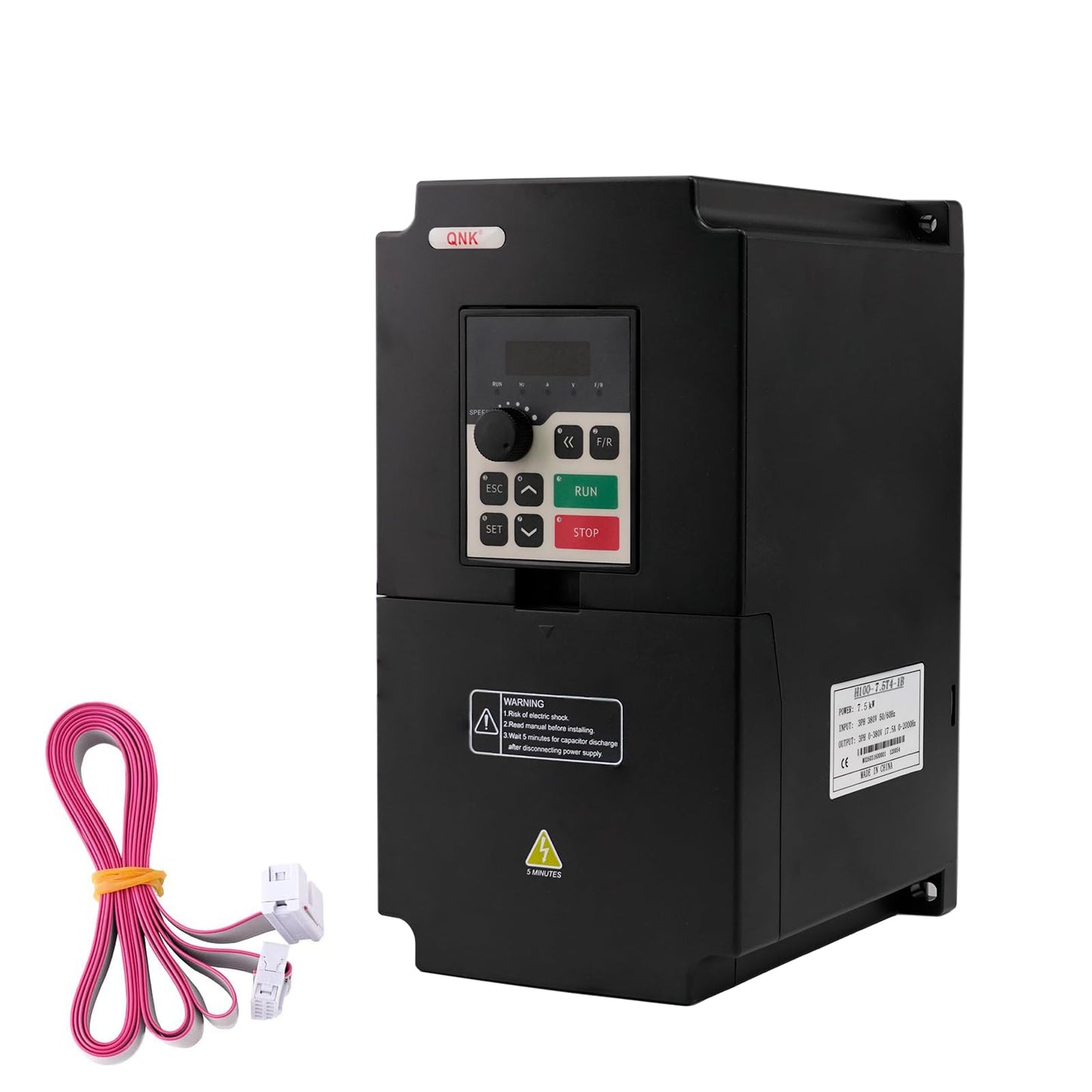QNK 7.5KW 10HP 380V AC 17.5A VFD Converter Single to 3 Phase Inverter Variable Frequency Drive for CNC Spindle Motor Speed Controller