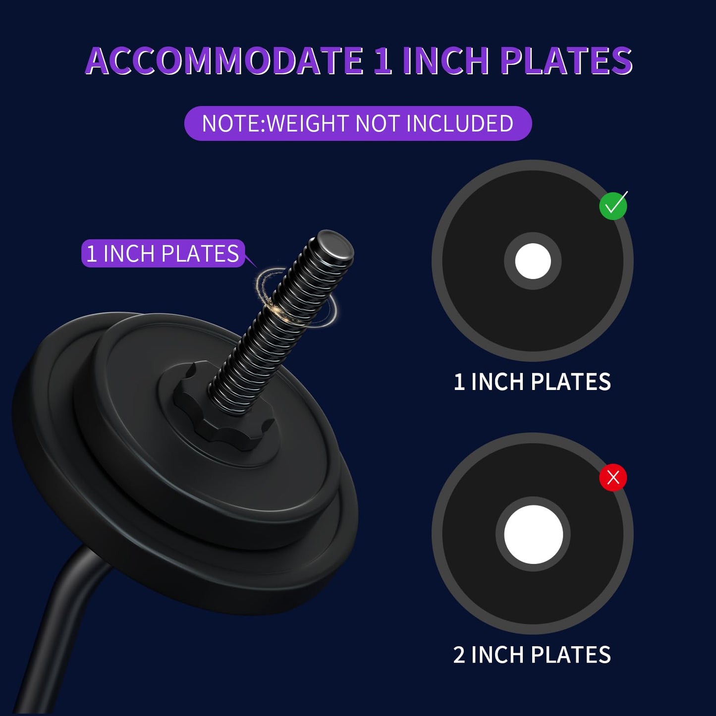 47" EZ Curl Bar Weight Lifting Bar, 1-inch Curling Bars for Weight lifting, Barbell bar for Hip Thrusts/Squats/Lunges for Gym and Home, With 2 Star Double Risk T-nuts (220lb Weight Capacity) (Black)