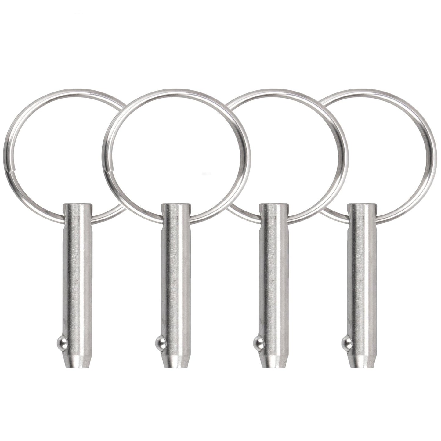 4 PCS Marine 316 Stainless Steel Quick Release Pin Bimini Top Pin, Diameter 3/16"(4.8 mm), Overall Length 1.37"(35 mm), Usable Length 0.866"(22 mm)