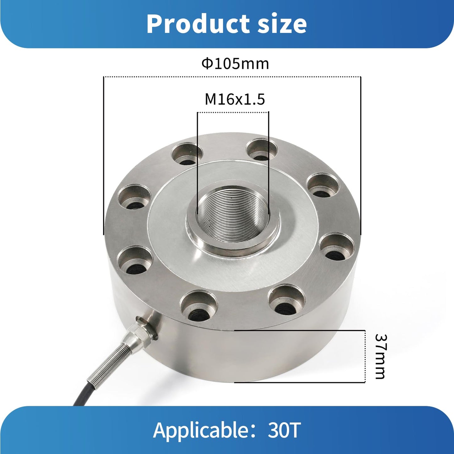 Load Cell Sensor with Signal Transmitter Amplifier,High Precision Weight Sensor Display Signal Output RS485 0-5V 0-10V 4-20mA Two Sets of Relays,Multiple Weight Display Units (0-5T)