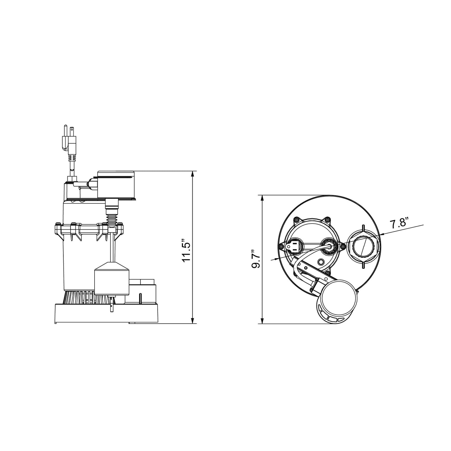JACKEL 1/4 HP Laundry/Sink Tray Sump Pump (Model: SUM250ALV)