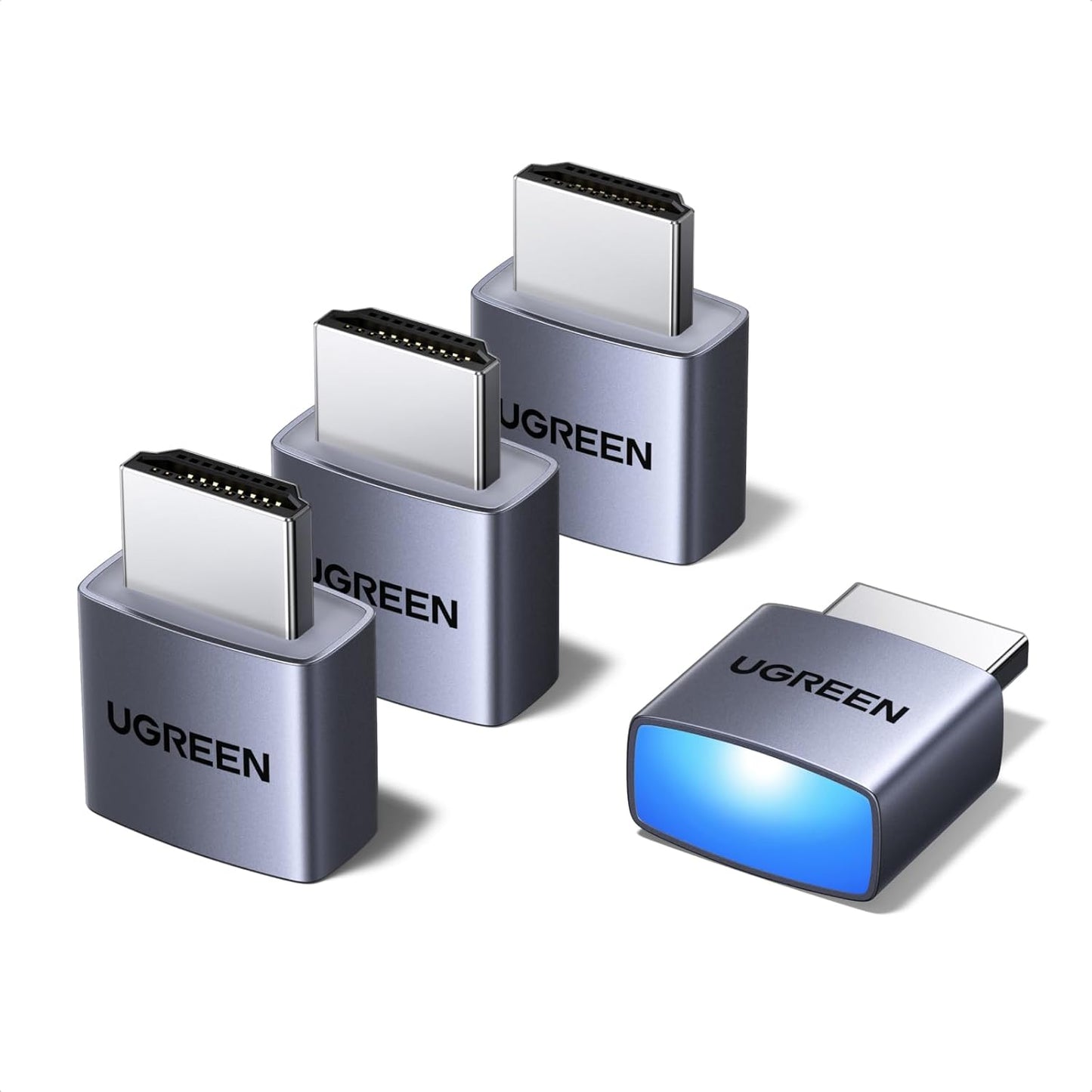 UGREEN 4 Pack Dummy 4K@60Hz 2K@60Hz 1080P@120Hz, HDMI Plug EDID Emulator, Virtual Monitor Emulator, HDMI Headless