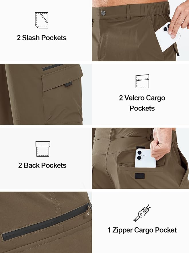 NORTHYARD Men's Cargo Hiking Shorts 9" Lightweight Outdoor Tactical Work Camping Sport Golf Casual Travel Fishing Multipocket